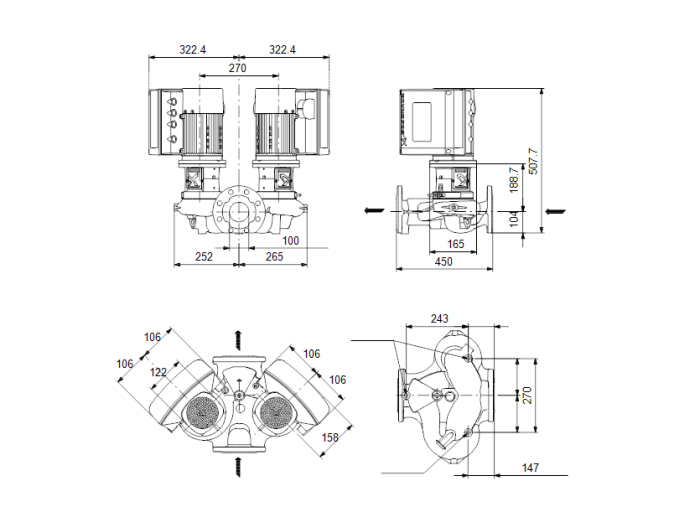 Насосная станция Grundfos TPE2 100-120-N-A-F-A-BQQE  