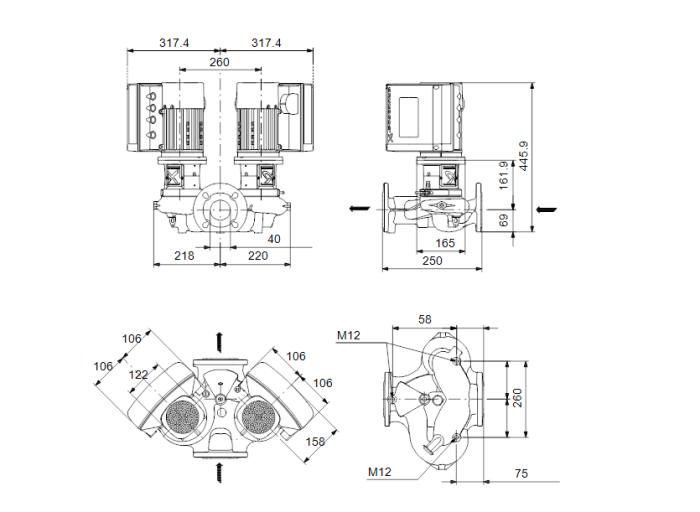 Насосная станция Grundfos TPE2 40-80-N-A-F-A-BQQE  