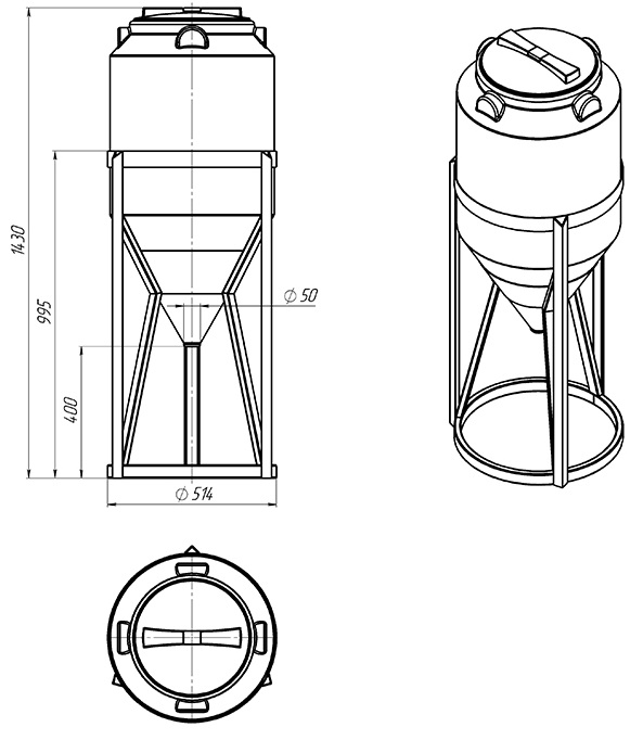 Ёмкость спецназначения Экопром ФМ 120л в обрешетке  