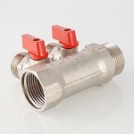Коллектор Valtec Коллектор с отсекающими кранами, 1"х2 вых. Евроконус 3/4  