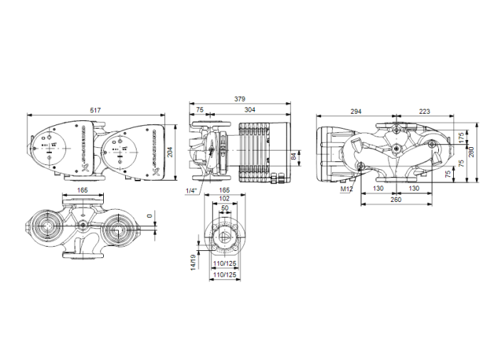 Циркуляционный насос Grundfos MAGNA1 50-150 F 280 (230В)  