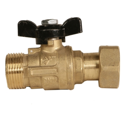 Rubinetterie Bresciane Полнопроходной латунный шаровый кран (нар/вн. накидная гайка, ручка бабочка) 1
