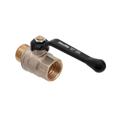 Кран шаровой Hoobs ORION НР/ВР 1&#039;&#039; алюминиевая ручка-рычаг чёрного цвета