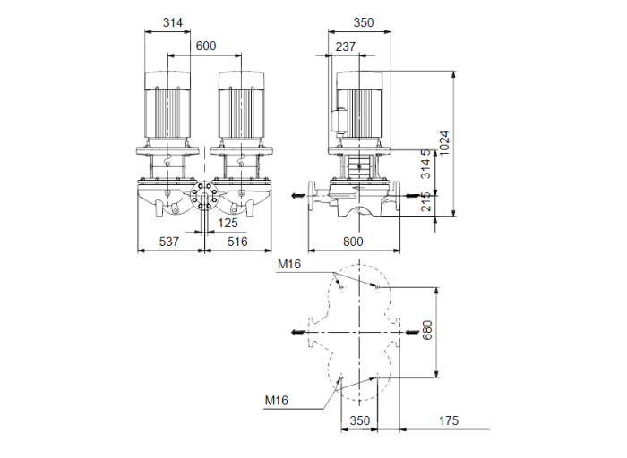 Циркуляционный насос Grundfos TPD 125-160/6-A-F-A-BAQE  