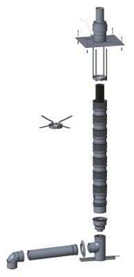 Wolf Дымоход Комплект подключения DN60 / 100 - C33x DN83 / 125 гибкий, колпак из нержавейки