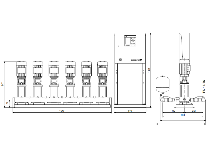 Насос для повышения давления Grundfos Hydro MPC-E 6 CRE10-3 50/60Hz RUS  