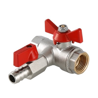Шаровой кран Valtec Кран шаровой с обратным клапаном и дренажом 1/2" вн-вн.  