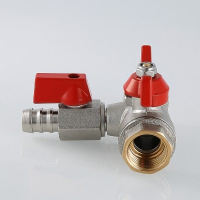 Шаровой кран Valtec Кран шаровой с обратным клапаном и дренажом 1/2 вн-вн.  