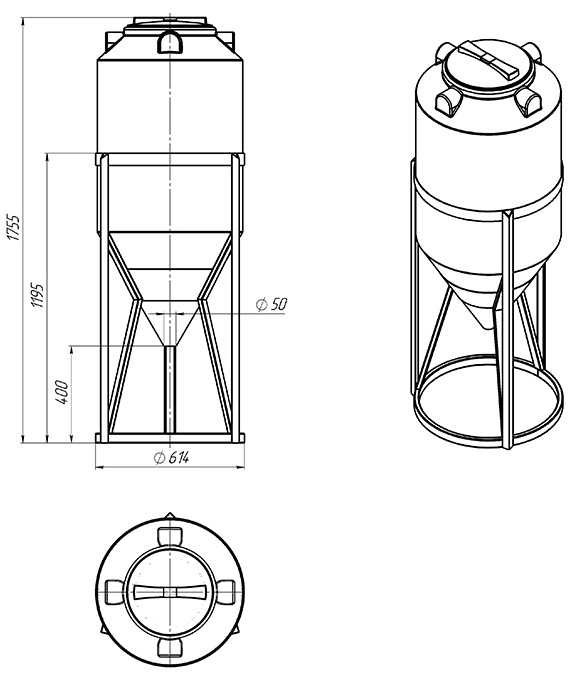 Ёмкость спецназначения Экопром ФМ 240л в обрешетке  