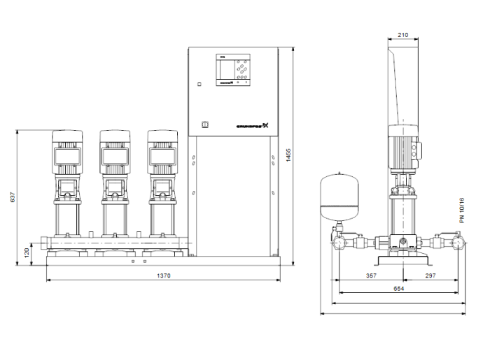 Насос для повышения давления Grundfos Hydro MPC-E 3 CRE3-8 U1 A-A-A-GHV  