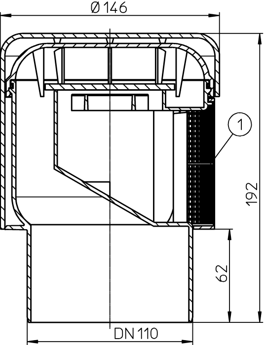 HL 900NECO Канализационный вакуумный клапан DN110  