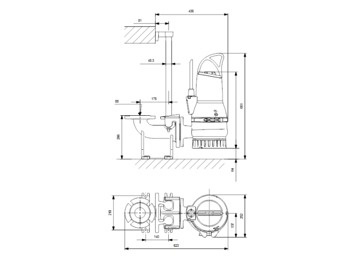 Канализационная установка Grundfos DP 10.65.26.A.2.50B  