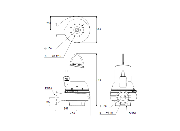 Дренажный насос Grundfos SLV 80.80.40.4.51D.Q  