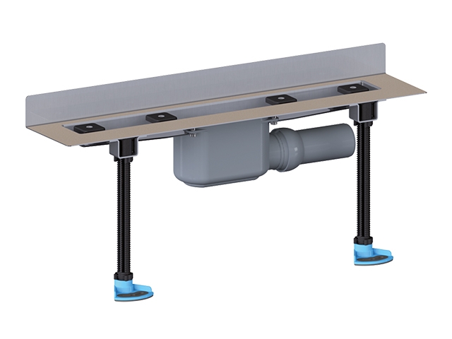 HL 50W.0/80 Угловой душевой лоток общей длиной 800 мм, без решётки.  