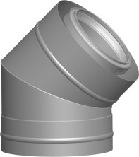 Wolf Дымоход Отвод DN80/125 45°, 2 шт., по фасаду, нержавеющая сталь/полипропилен