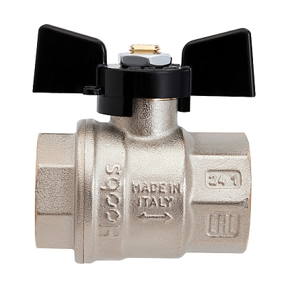 Кран шаровой Hoobs ORION ВР/ВР 1'' ручка-бабочка чёрного цвета  