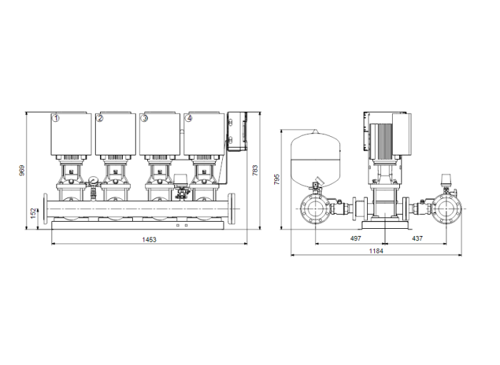 Насосная группа Grundfos HYDRO MULTI-E 4 CRE15-4  