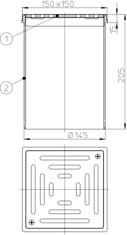 HL 66 Надставной элемент с решёткой из нерж. стали  