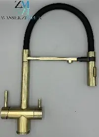 Смеситель для кухни с гибким изливом, с фильтром, 2 аэратора, 2-х реж, ZM-3011H  