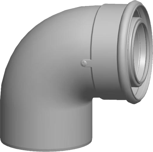 Wolf Дымоход Отвод DN80/125 87°, для концентрической дымовой трубы, цвет белый, вставной  