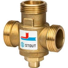 Термостатический смесительный клапан Stout G 1”M - G 1”- 1/2 F- G 1”M, 70°С