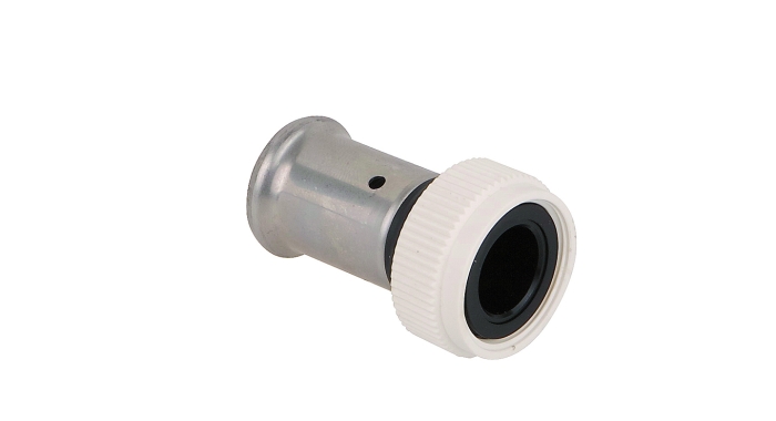 Henco Пресс фитинг с накидной гайкой, плоское уплотнение, ПВДФ пресс, 16x3/4"  