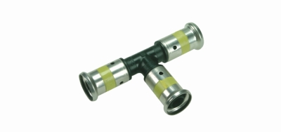 Henco Тройник равнопроходный, ПВДФ пресс (газ), 40x40x40