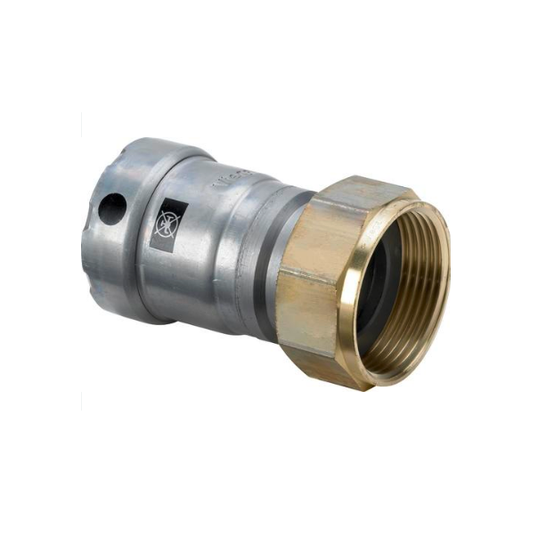 Viega Муфта пресс-В с накидной гайкой 1 1/4x1 1/2 нелегир. оцинк.  