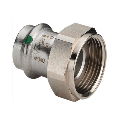 Viega Муфта пресс с накидной гайкой 35х1 1/2 нерж. плоская прокладка