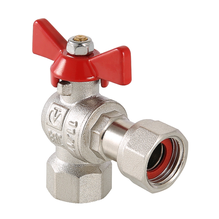Valtec VT.266.NS.0404 Кран шар. BASE угловой с накидной гайкой 1/2" вн.-вн. (короткий)  