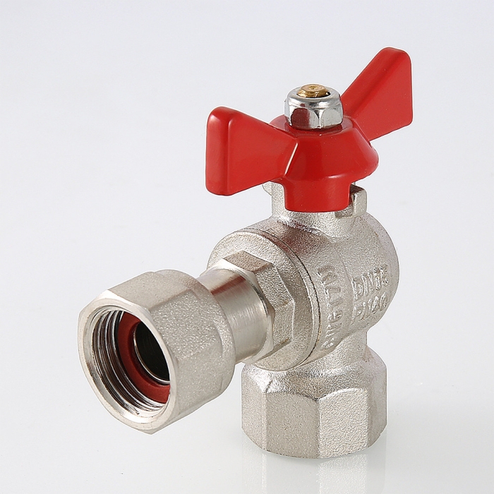 Valtec VT.266.NS.0404 Кран шар. BASE угловой с накидной гайкой 1/2 вн.-вн. (короткий)  