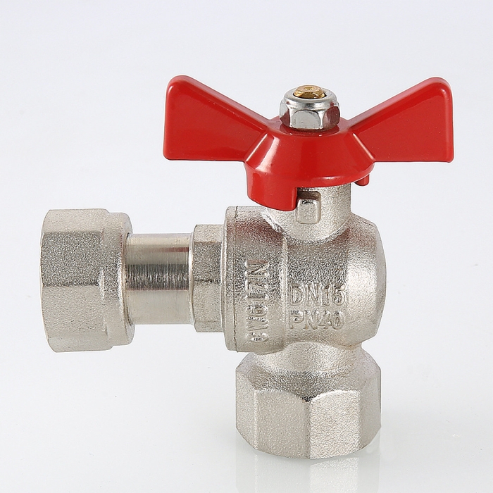 Valtec VT.266.NS.0404 Кран шар. BASE угловой с накидной гайкой 1/2 вн.-вн. (короткий)  