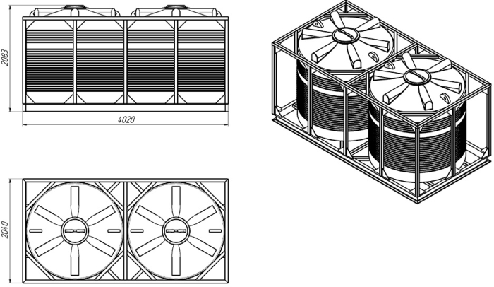 Ёмкость спецназначения Экопром ЭВЛ 5000л в обрешетке кассета 2 шт  