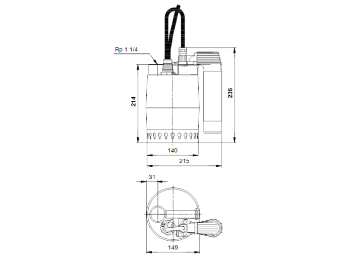 Дренажный насос Grundfos Unilift KP 250 AV 1  