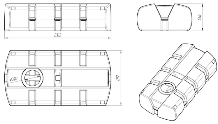 Ёмкость для воды Экопром AUTO 1000л  