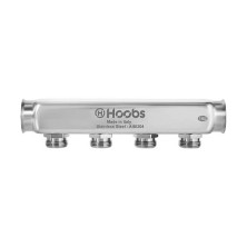 Коллектор Hoobs, нерж. сталь, без регулировки, 1"х3/4"-4 вых