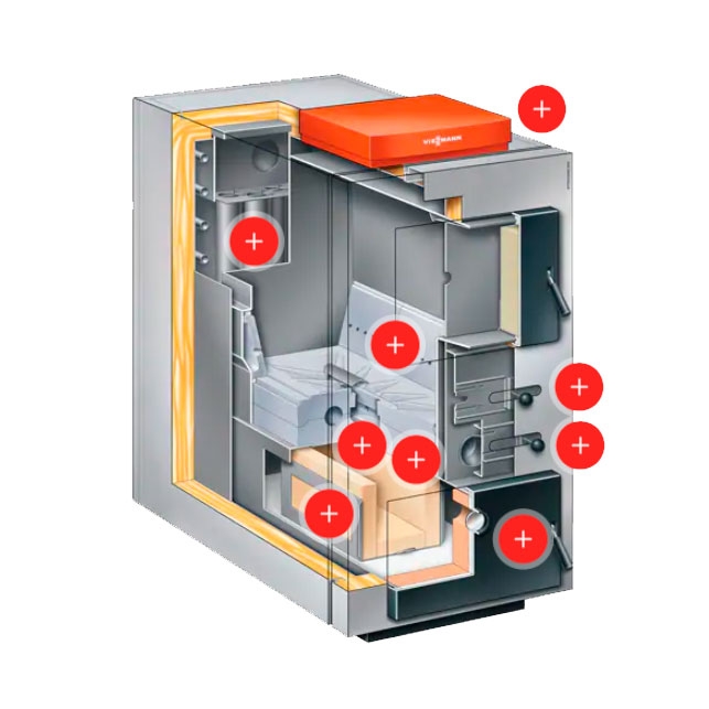 Твердотопливный котёл Viessmann Vitoligno 100-S 23 кВт (комплект)  
