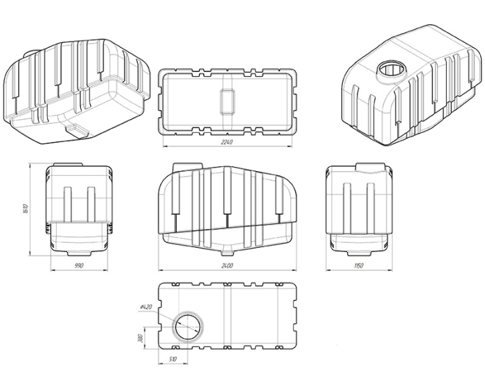 Ёмкость для воды Экопром AGRO 3000л  