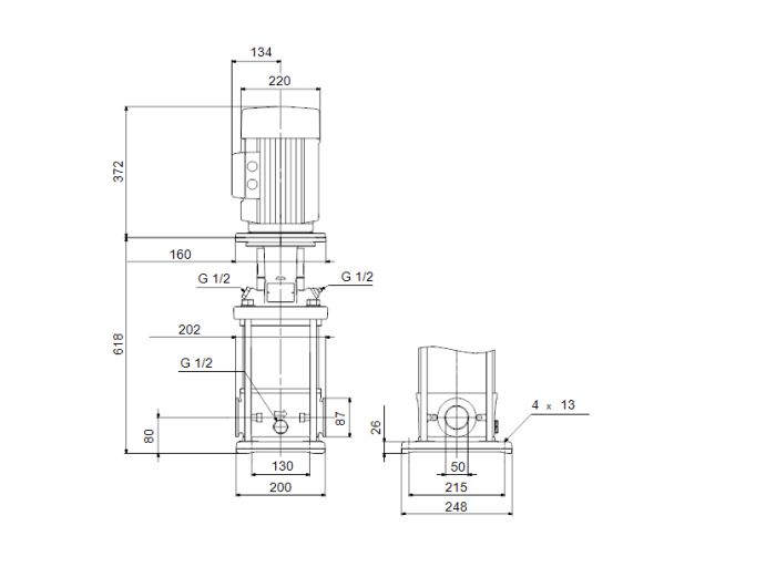   Поверхностный насос Grundfos CRN 10-10 A-CA-G-E-HQQE  