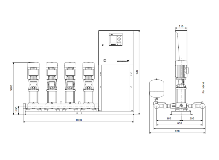Насос для повышения давления Grundfos HYDRO MPC-S 4 CR 5-16  