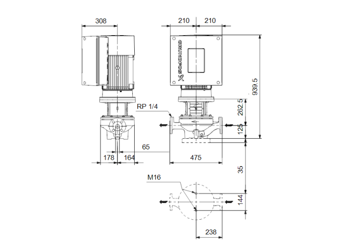 Насос для повышения давления Grundfos TPE 65-720/2-A-F-A-BAQE  