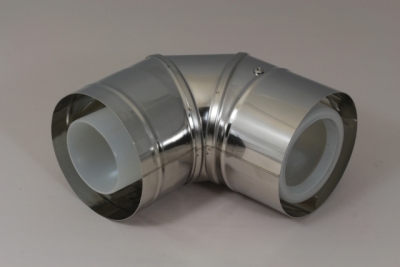 Wolf Дымоход Отвод для дымовой трубы DN60/100 87° по фасаду