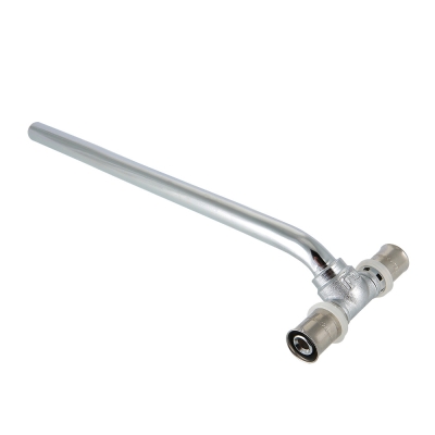 Valtec Тройник радиаторный пресс с латунной хром. трубкой 15 мм, 16х15х16 (700 мм. длинный)