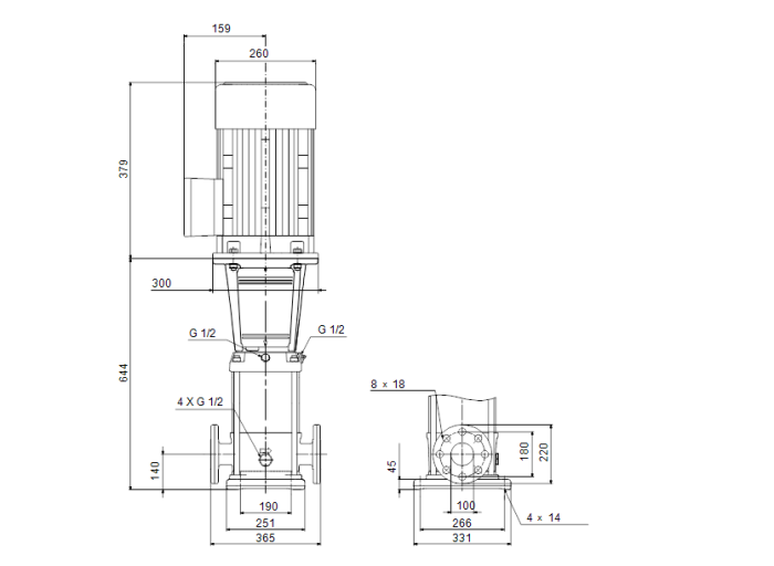 Поверхностный насос Grundfos CRN 64-2-2 A-F-G-E-HQQE  