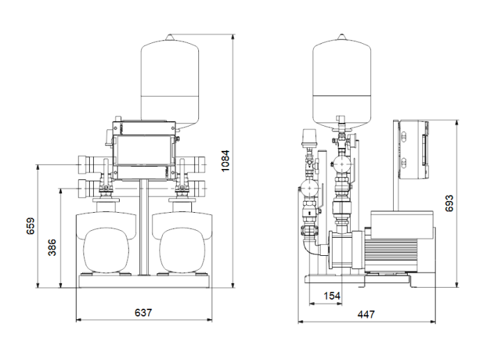 Насосная группа Grundfos HYDRO MULTI-E 2 CME5-04  