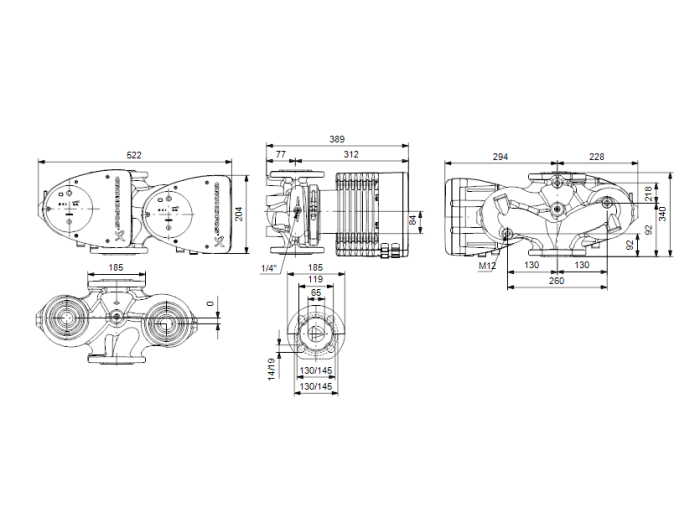 Циркуляционный насос Grundfos MAGNA1 D 65-150 F  