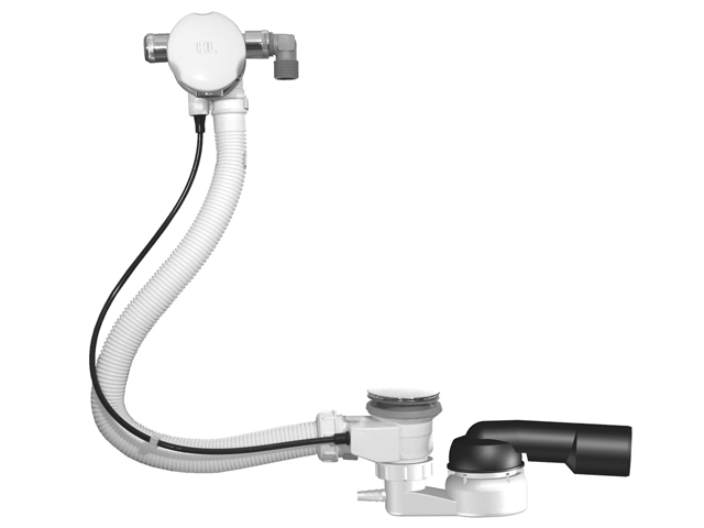 HL 560N.3 Выпуск-полуавтомат с переливом, как HL560N, но с декоративными крышками из латуни с белым покрытием  