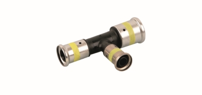 Henco Тройник переходный уменьшенный с двух сторон, ПВДФ пресс (газ), 26x20x16