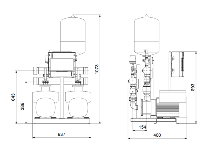 Насосная группа Grundfos HYDRO MULTI-E 2 CME5-05  