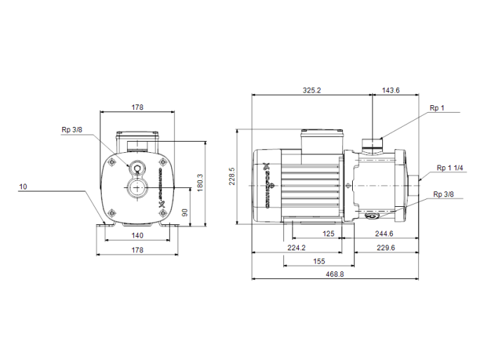   Циркуляционный насос Grundfos CM 5-7 A-R-I-E-AQQE C-A-A-N  